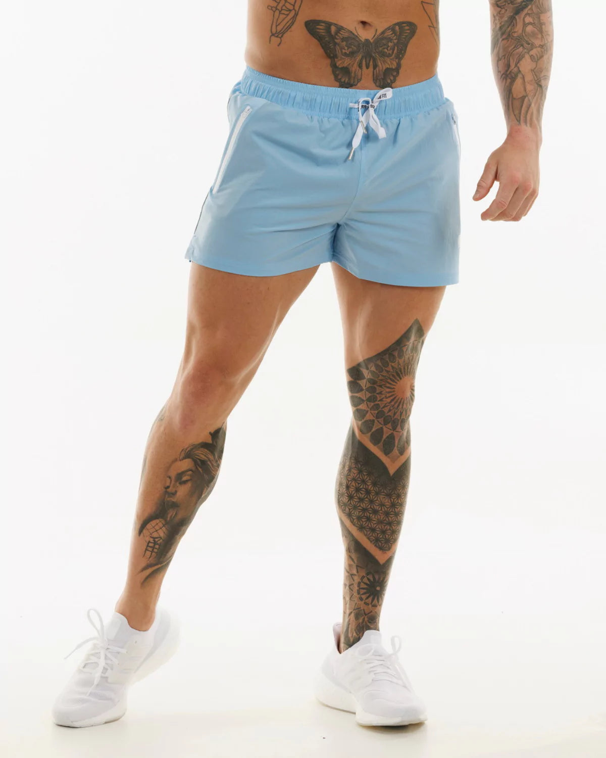 Light blue top running shorts
